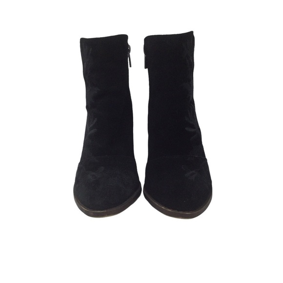 Lucky Brand Eleanor Suede Leather Embroidered Booties Boots - Picture 2 of 10